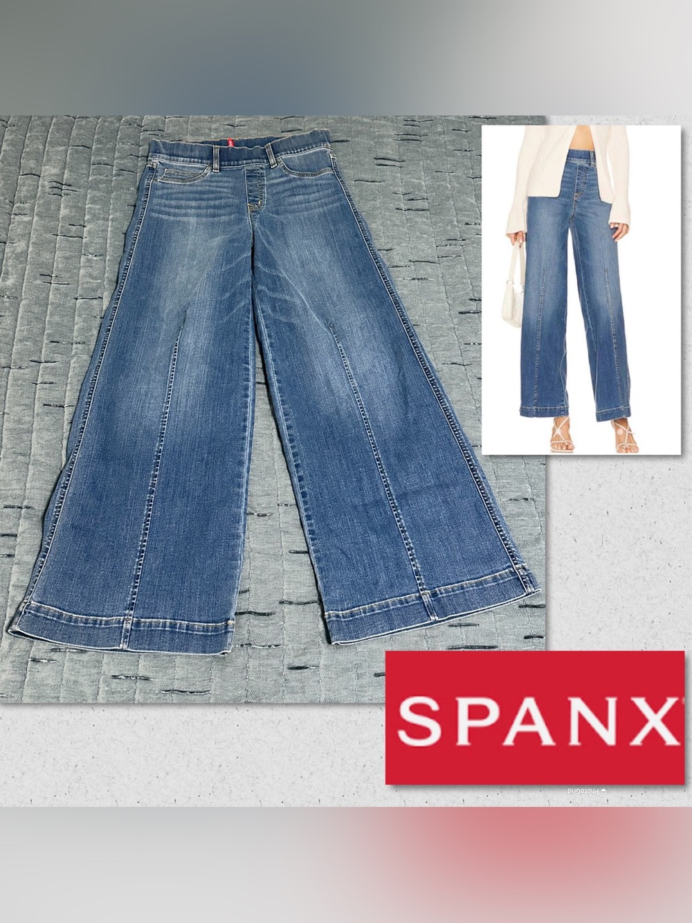 SPANX Seamed Front Wide Leg Jeans